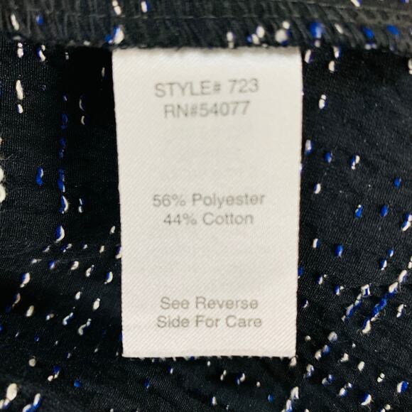 Cabi Size 4 Women's Tweed Blazer Jacket Black White Blue Zip Front Career Preppy - Picture 11 of 11